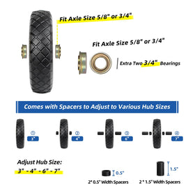 GICOOL 3/4 inch bearings included, close-up, smooth rotation for heavy loads.