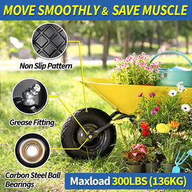GICOOL 3-6 inch centered hub, side angle, versatile fit for garden trolleys.