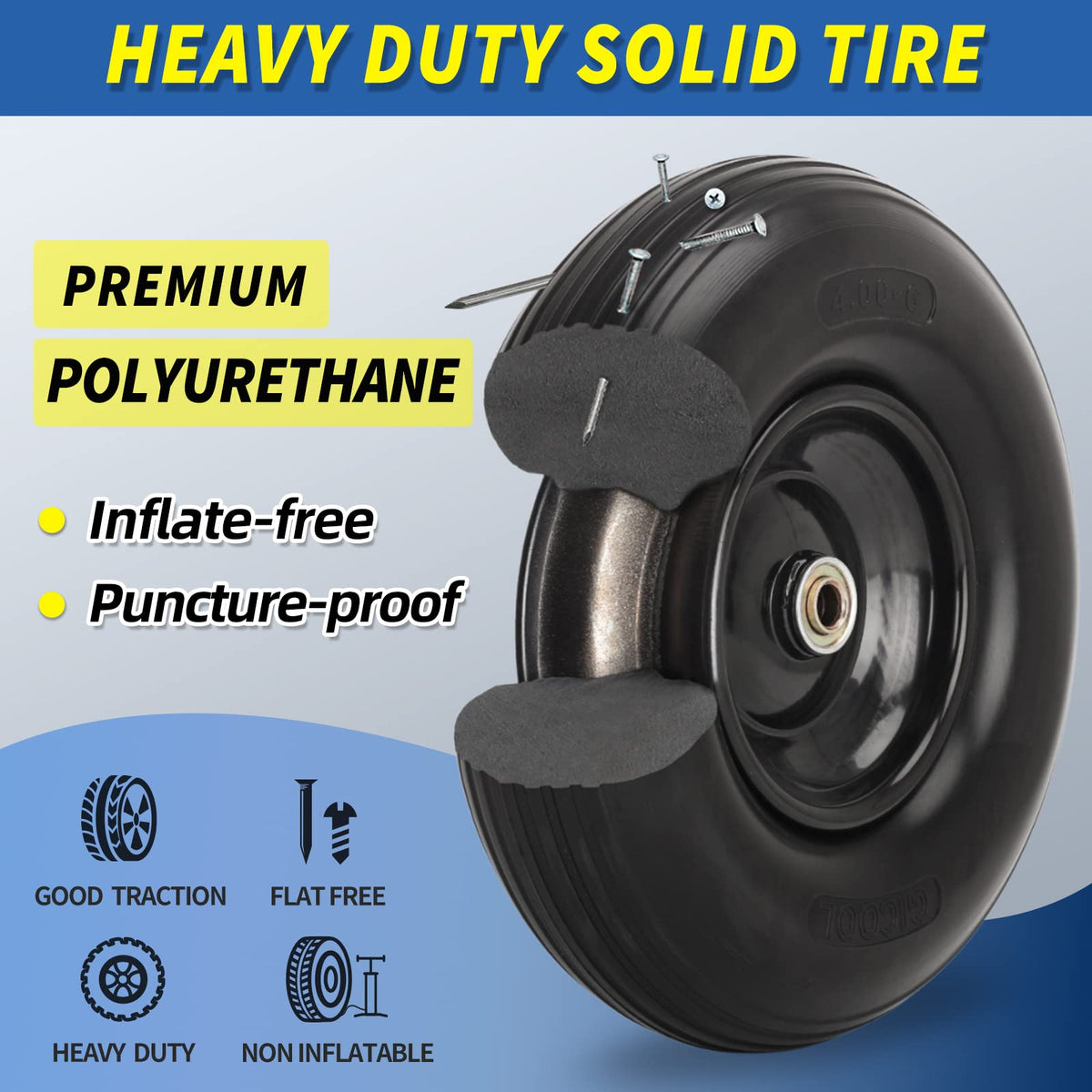 GICOOL centered hub length visual illustrating adjustable 1.75 to 5.75 inch spacing.