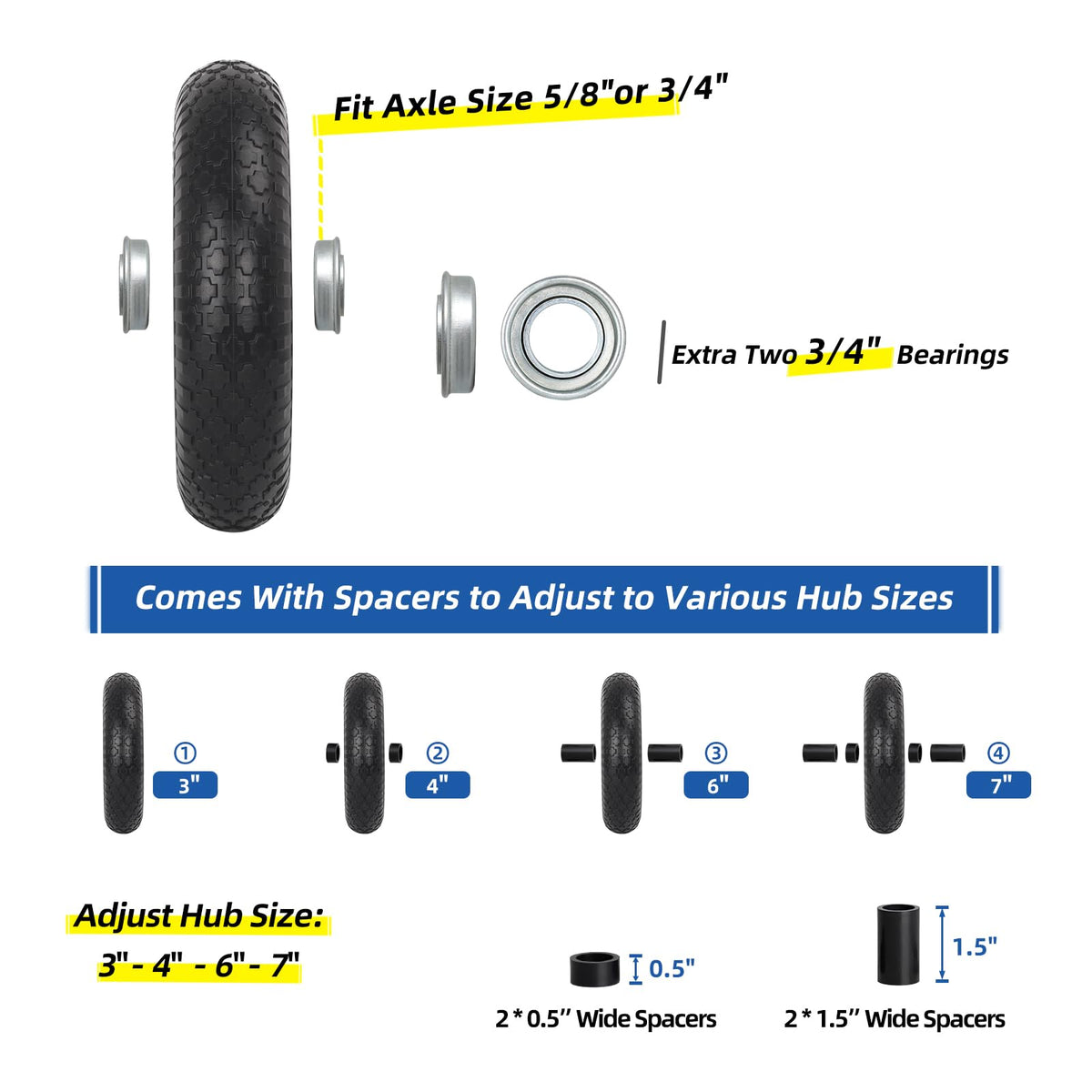 GICOOL double sealed bearings support smooth rotation.