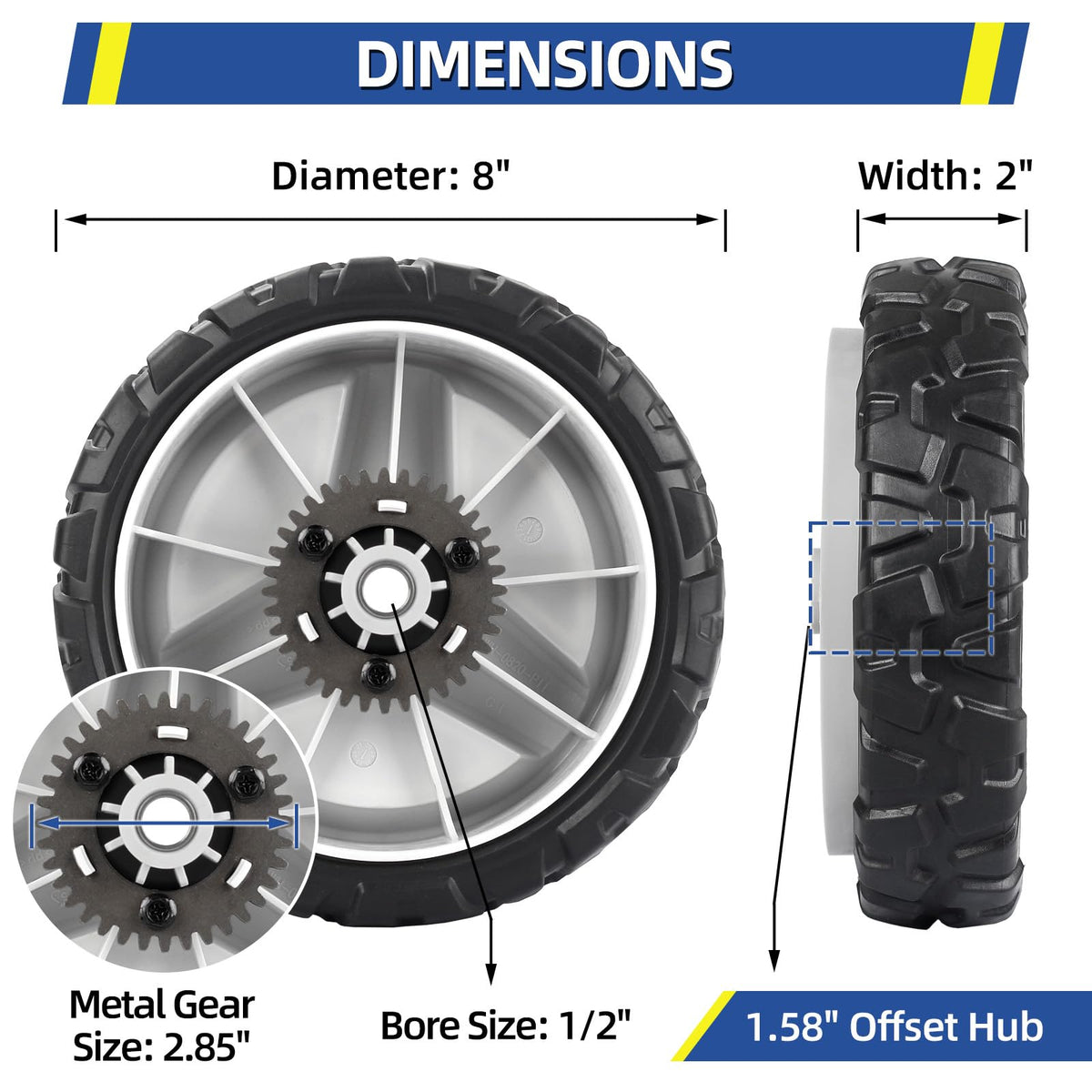 GICOOL Husqvarna drive wheel 593198101 shows durable gear for longevity