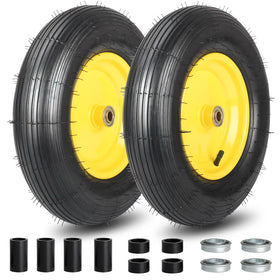 GICOOL Explorer 16-inch wheelbarrow tire side view showing rugged durability