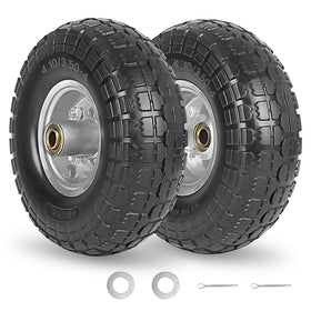 GICOOL flat-free tire 410-350-4 on a 10-inch wheel for carts, maintenance-free use