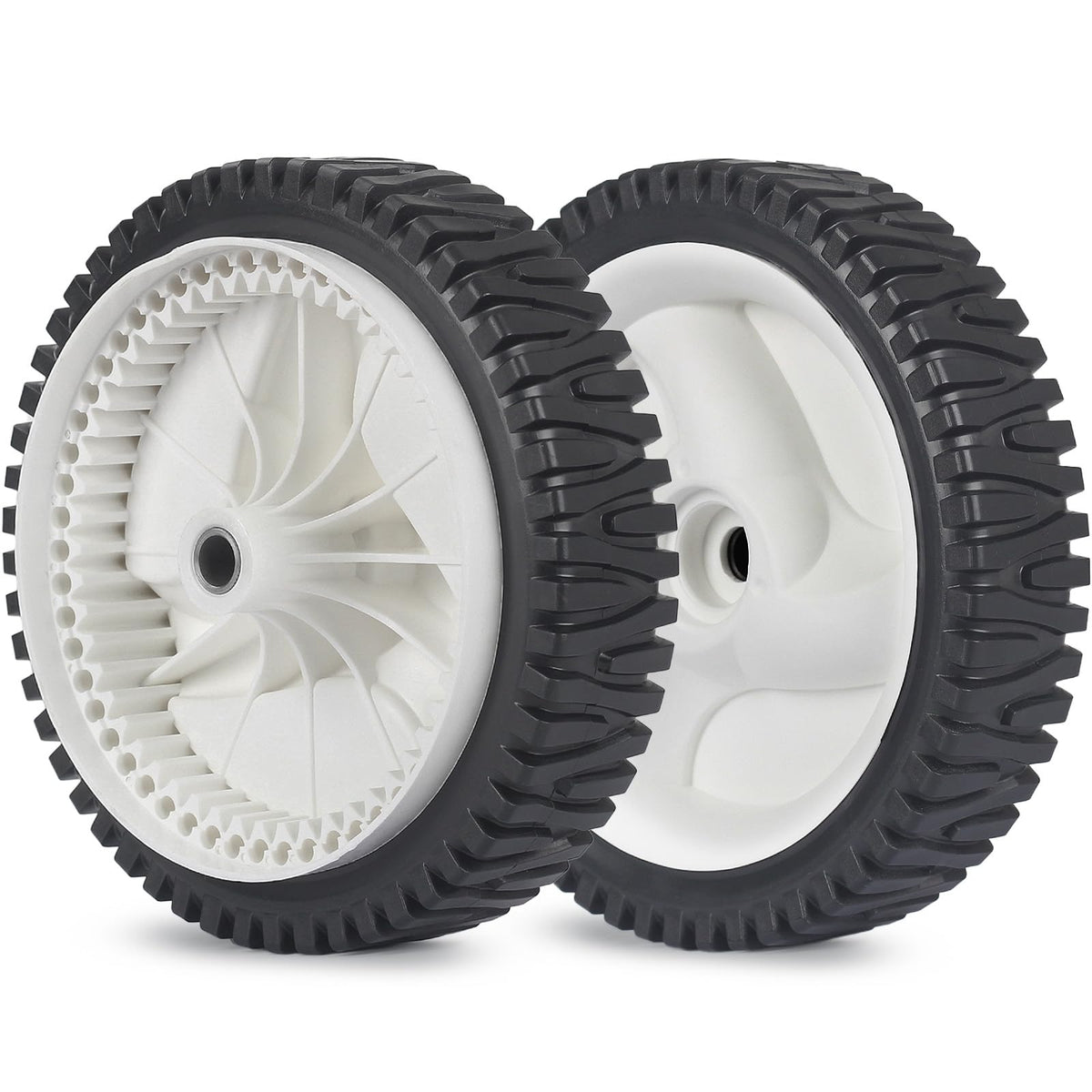 GICOOL front drive wheels for lawn mowers showing stable front‑wheel design