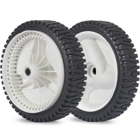GICOOL front drive wheels for lawn mowers showing stable front‑wheel design