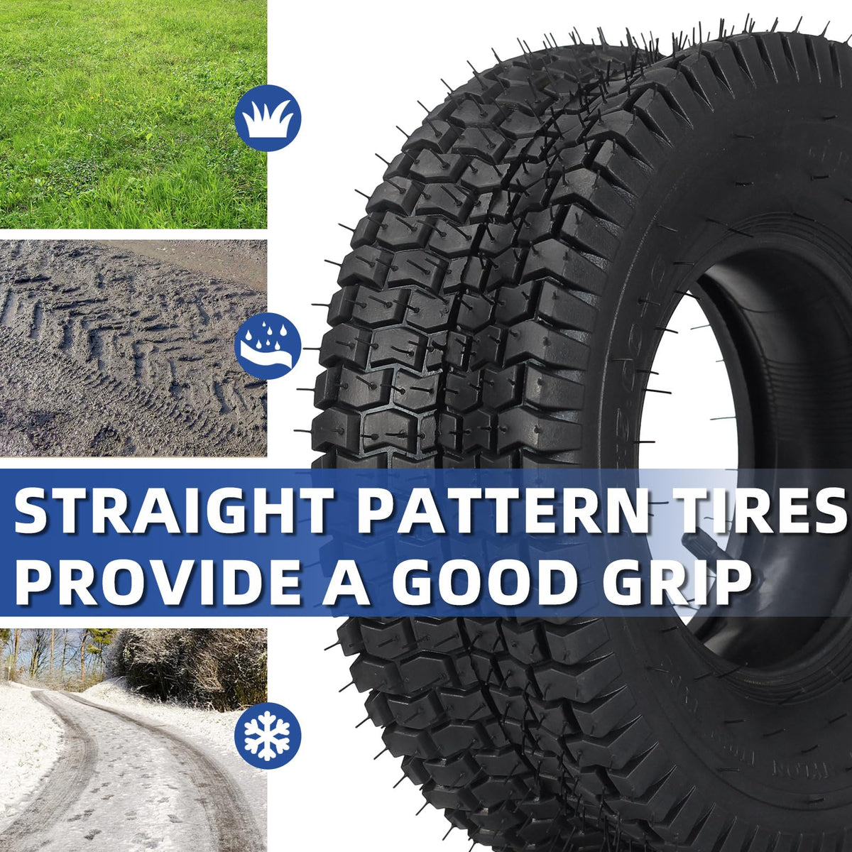 GICOOL tire-use scenario for riding mowers and garden carts.