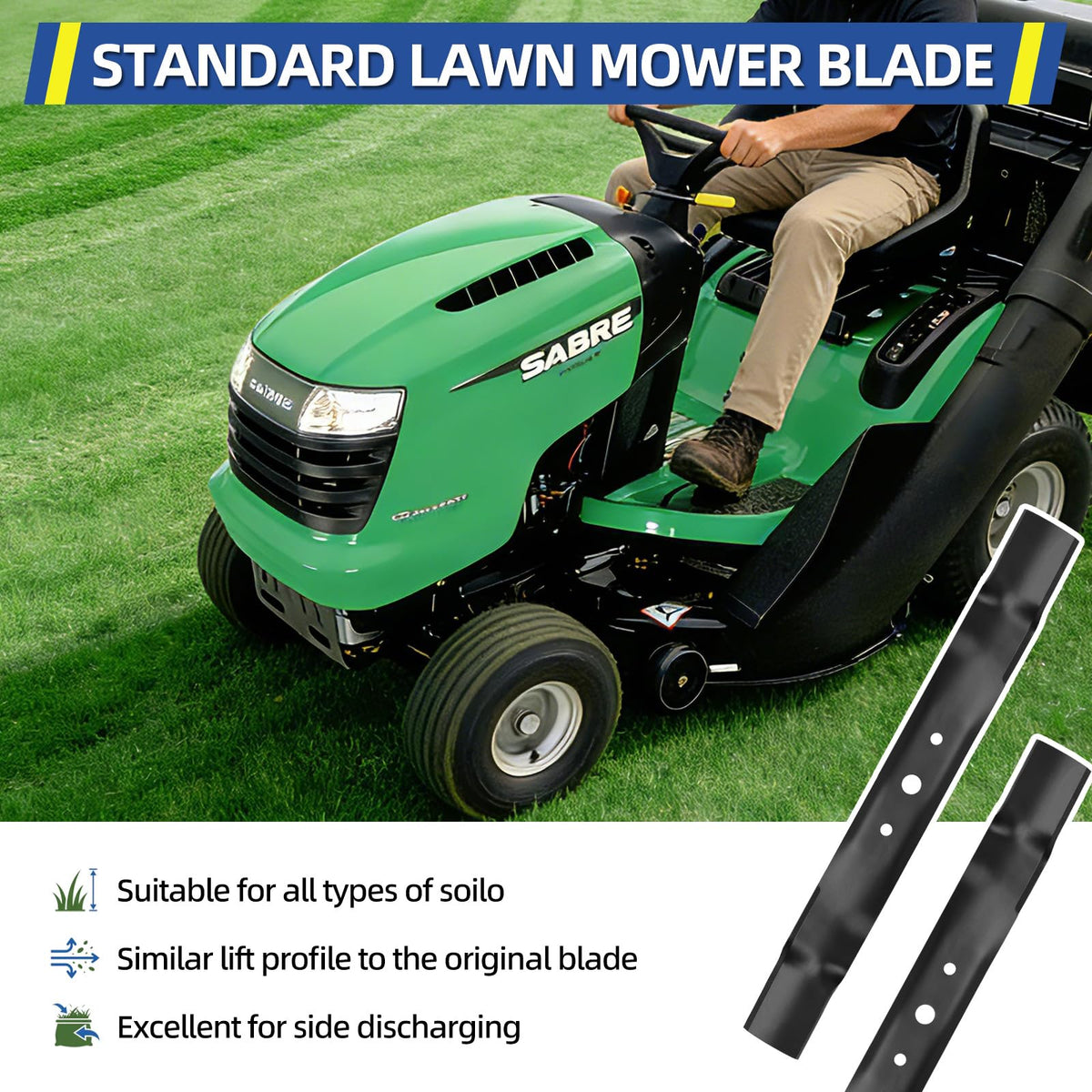 GICOOL GX20249 blade on John Deere 42-inch deck ready for precise, even mowing.