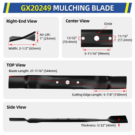 GICOOL GX20249 compatibility with 42-inch decks from John Deere, Scotts, and Sabre.