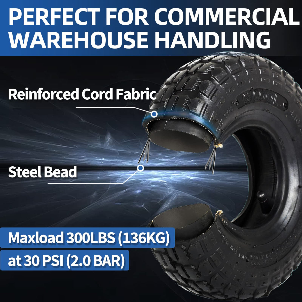 GICOOL replacement tires suited for hand trucks and garden wagons