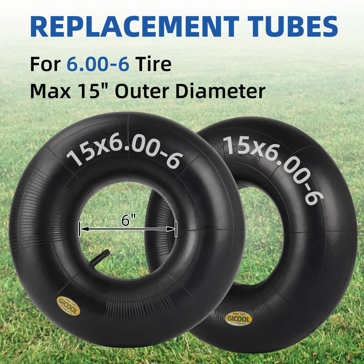 GICOOL heavy-duty natural rubber inner-tube for durable ride-on mowers and trailers.