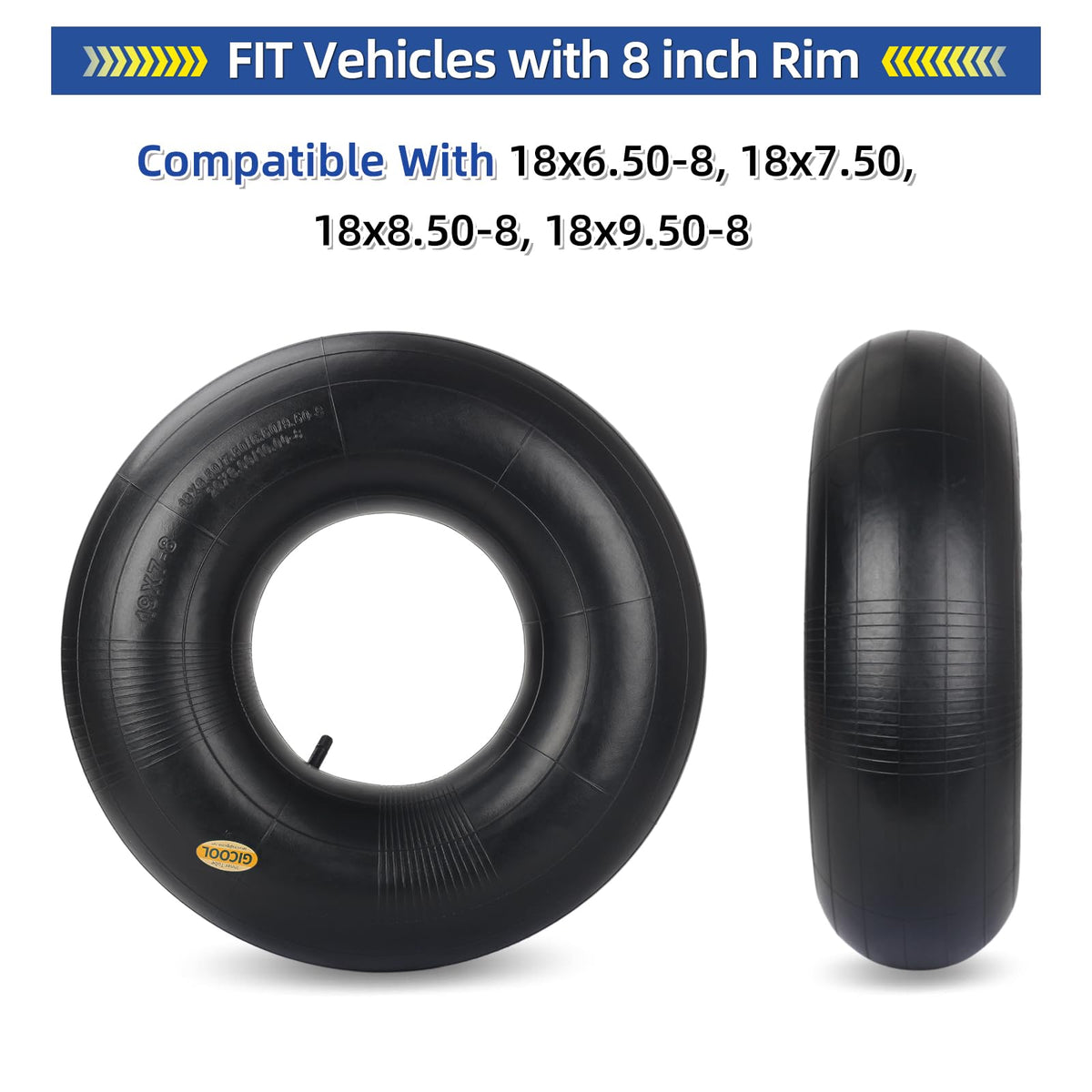 GICOOL heavy-duty natural rubber inner tube for durable lawn use.