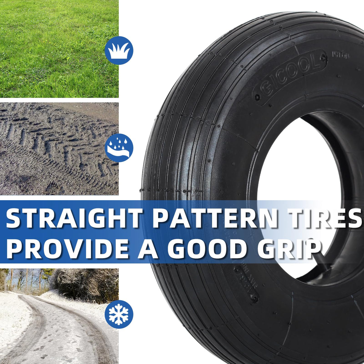 GICOOL replacement set supports up to 300 lbs at 30 psi for heavy use.