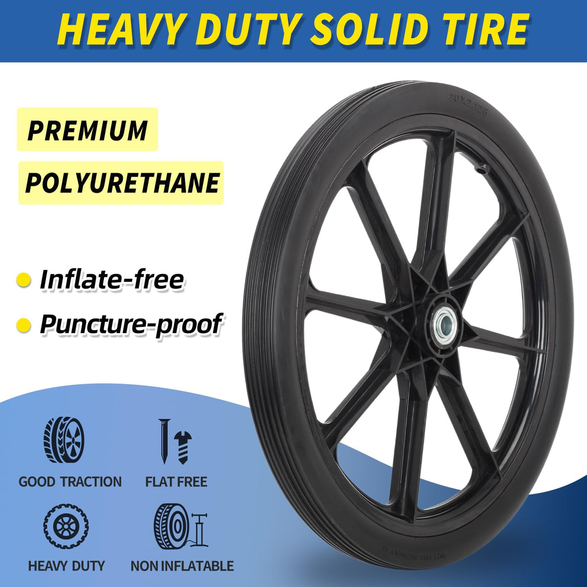 Heavy-duty, crack-resistant tire material supports tough yard tasks