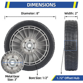Compatibility overview showing GICOOL rear wheels fitting various Honda walk-behind models