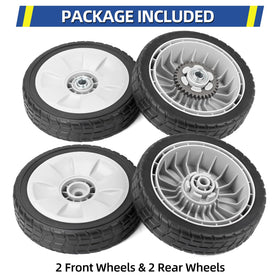 GICOOL HRR216 mower wheels four-pack ready for fast DIY maintenance.