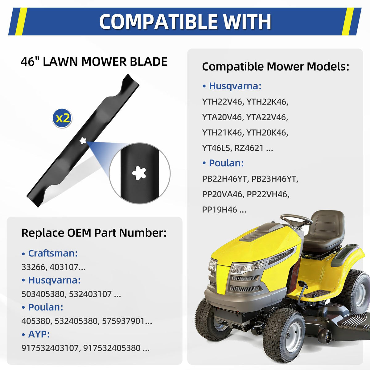 GICOOL blade compatible with Husqvarna models for quick mounting.