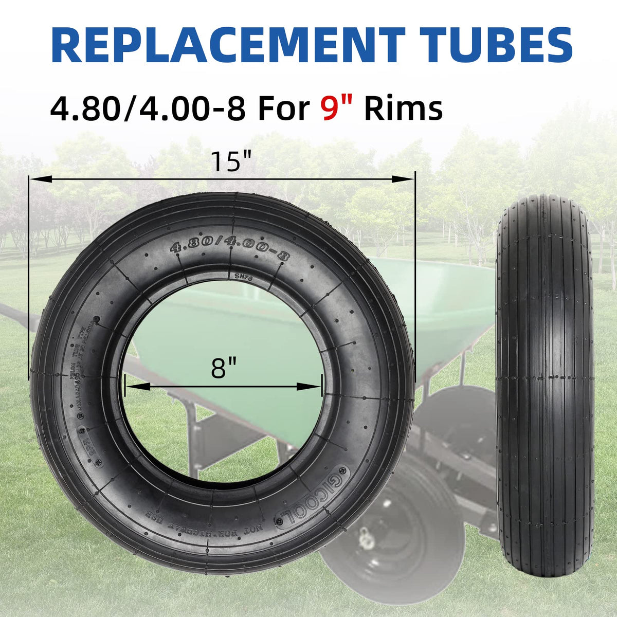 GICOOL inner tube 4-00-8 with upgraded valve for reliable inflation