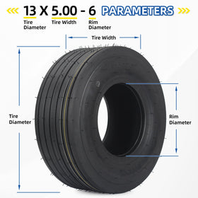 GICOOL lawn mower tire installation showing tubeless setup