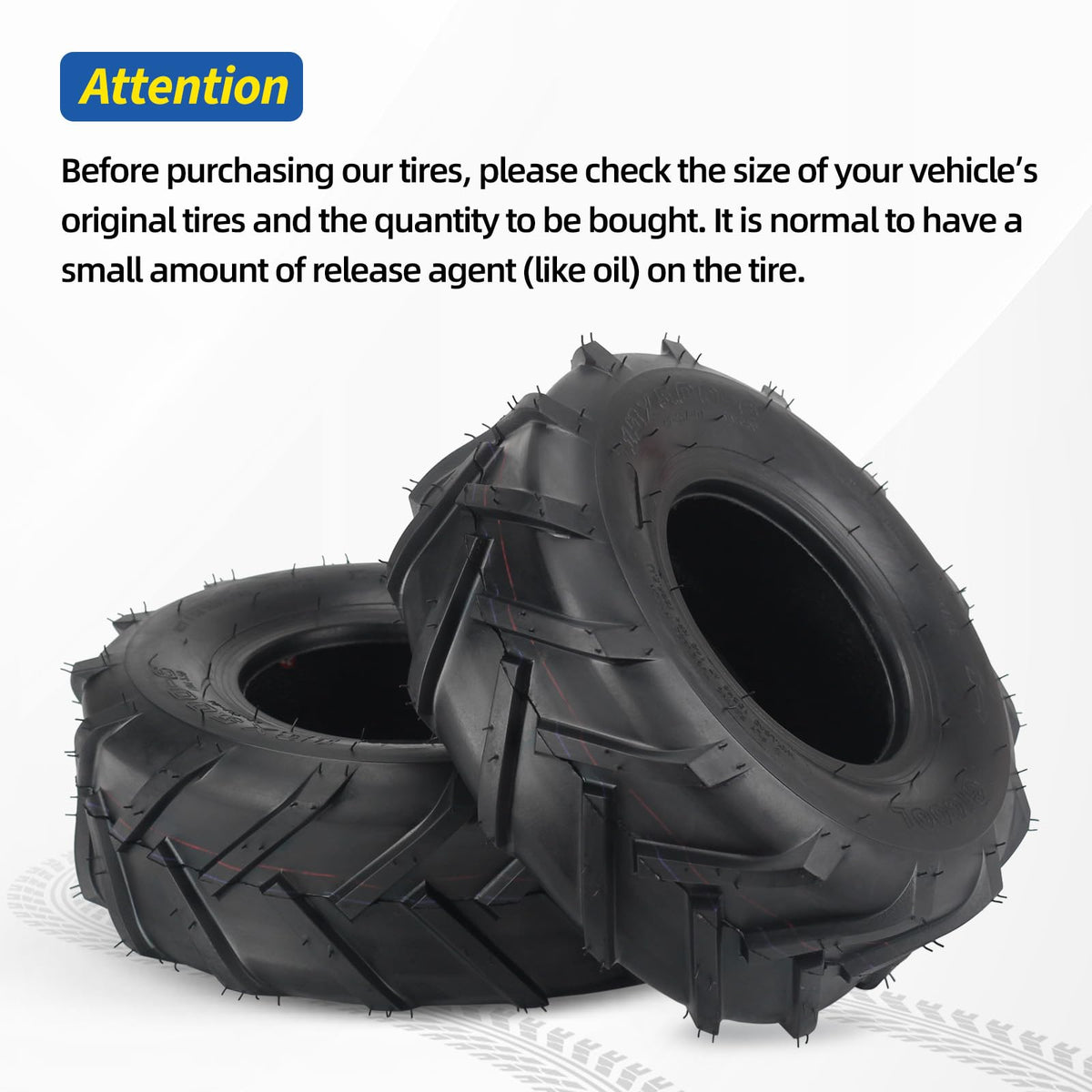 GICOOL lawn tractor tubeless tire with turf-friendly design for lawn care.