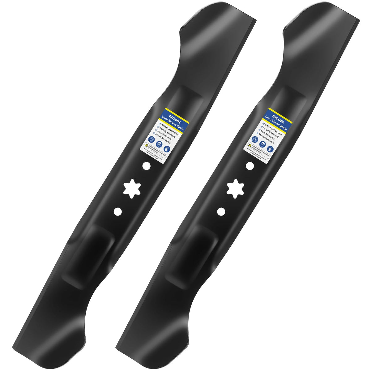 GICOOL mower blade 6 point star 2-pack for quick replacement
