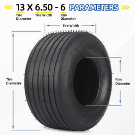 GICOOL tire 13x6.50-6 — rim not included, ready for mounting on compatible rims