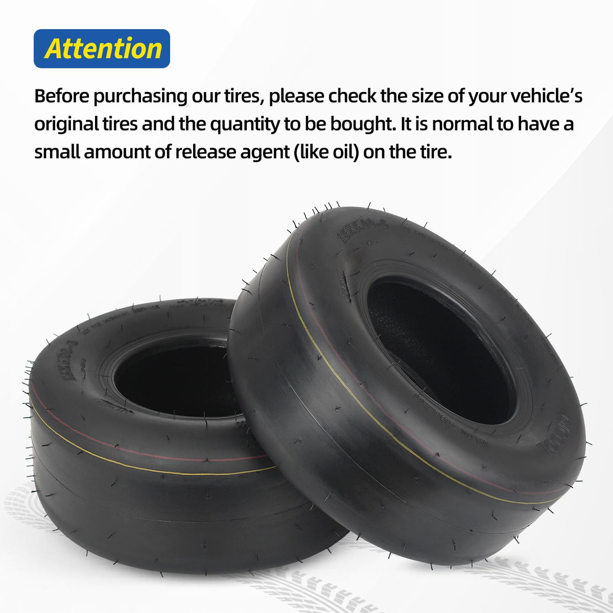 GICOOL pair of lawn-mower tires in packaging ready for upgrade.