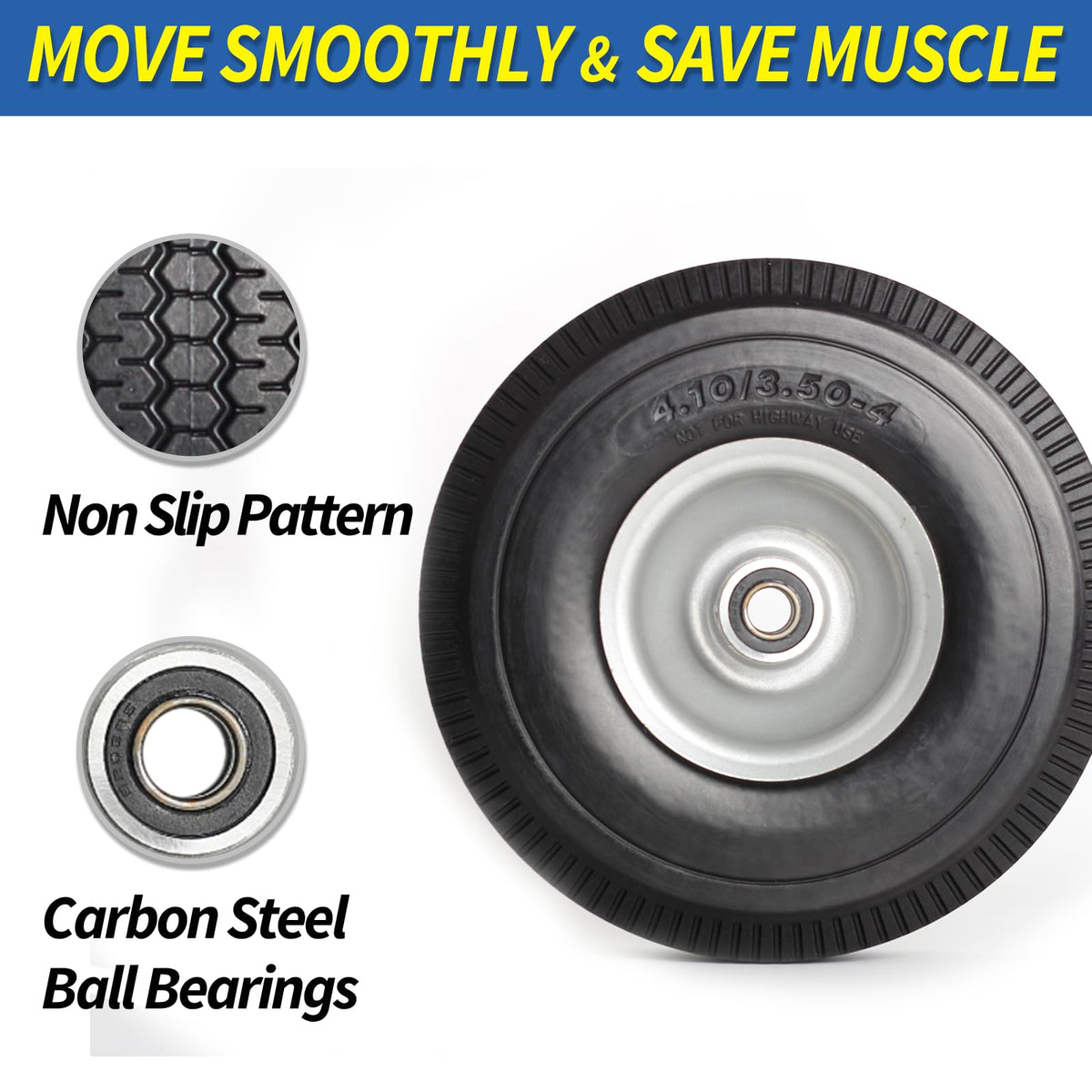 GICOOL sealed carbon steel bearings enable smooth wheel rotation