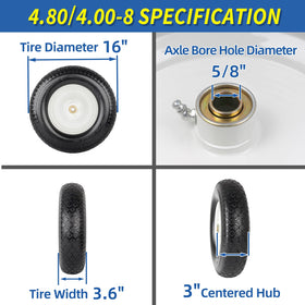 GICOOL solid tire with puncture-proof foam for durable outdoor use.
