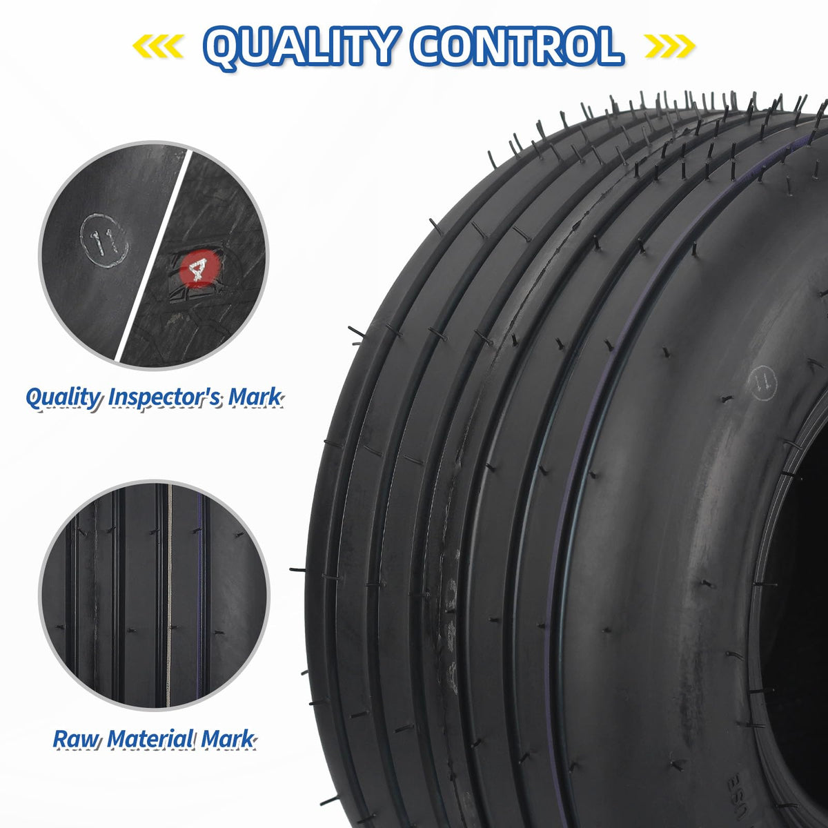 GICOOL straight rib tread tire 13x6.50-6 provides grip while protecting turf