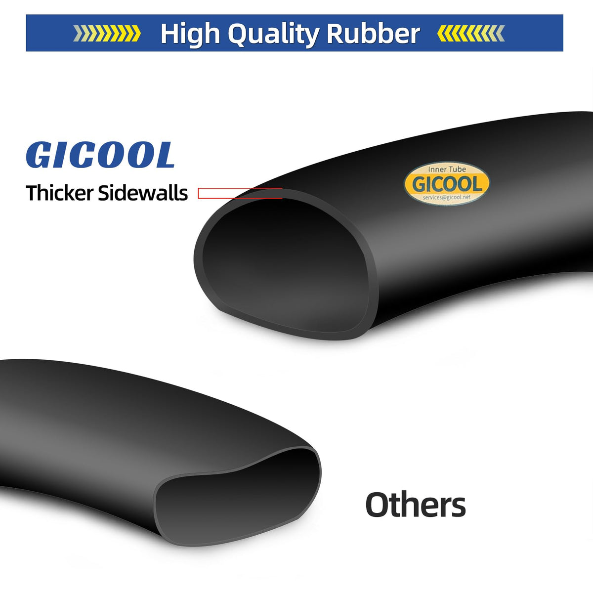 GICOOL inner tube with strong valve seat ensuring airtight performance.