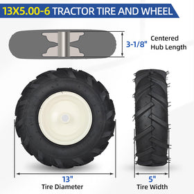 GICOOL tiler tire centered hub 3-1/8 inch provides stable mounting.
