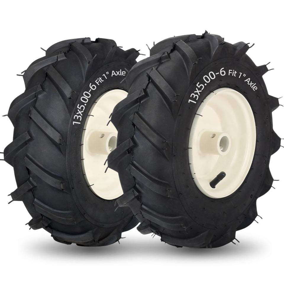 GICOOL tiler tire left wheel 13x5-6 with rugged tread for better traction.
