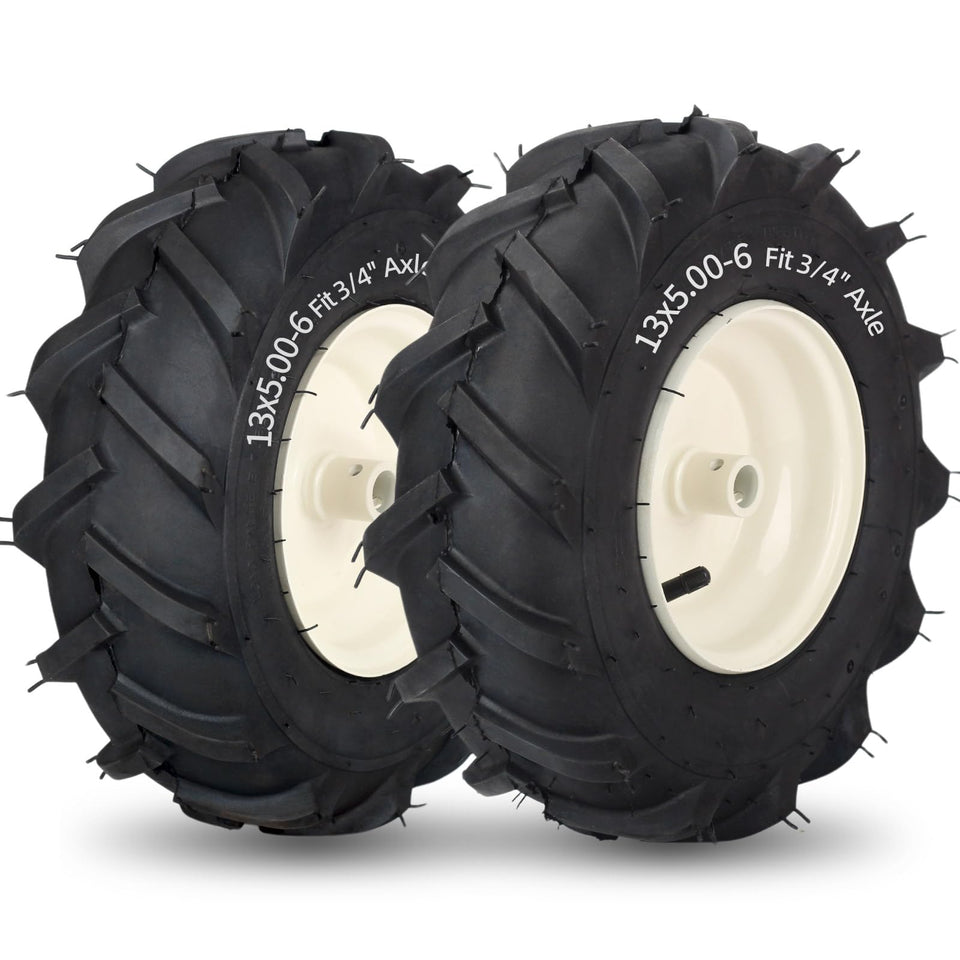 GICOOL tiller left wheel 13x5-6 size enhances traction for tough soil