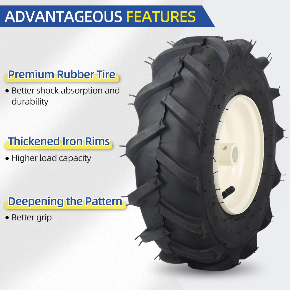 GICOOL tread close-up highlights sharp-angled pattern for better grip