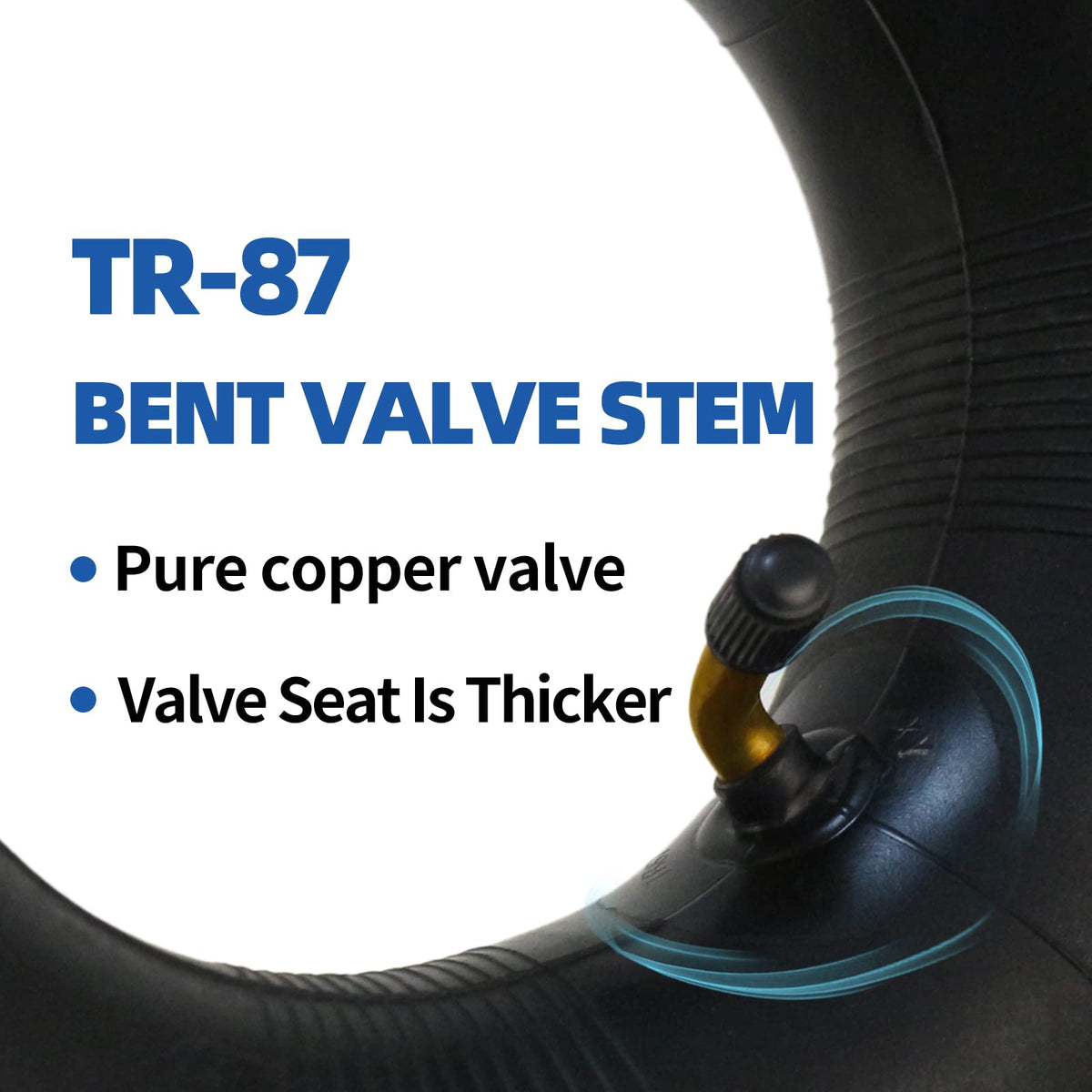 Close-up of GICOOL TR-87 valve stem on inner tube