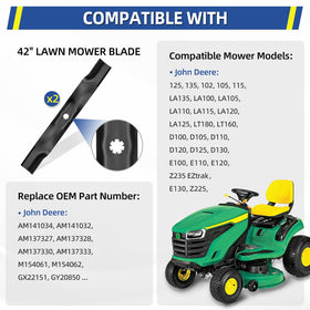 GICOOL two-pack blades for reliable 42-inch mower performance