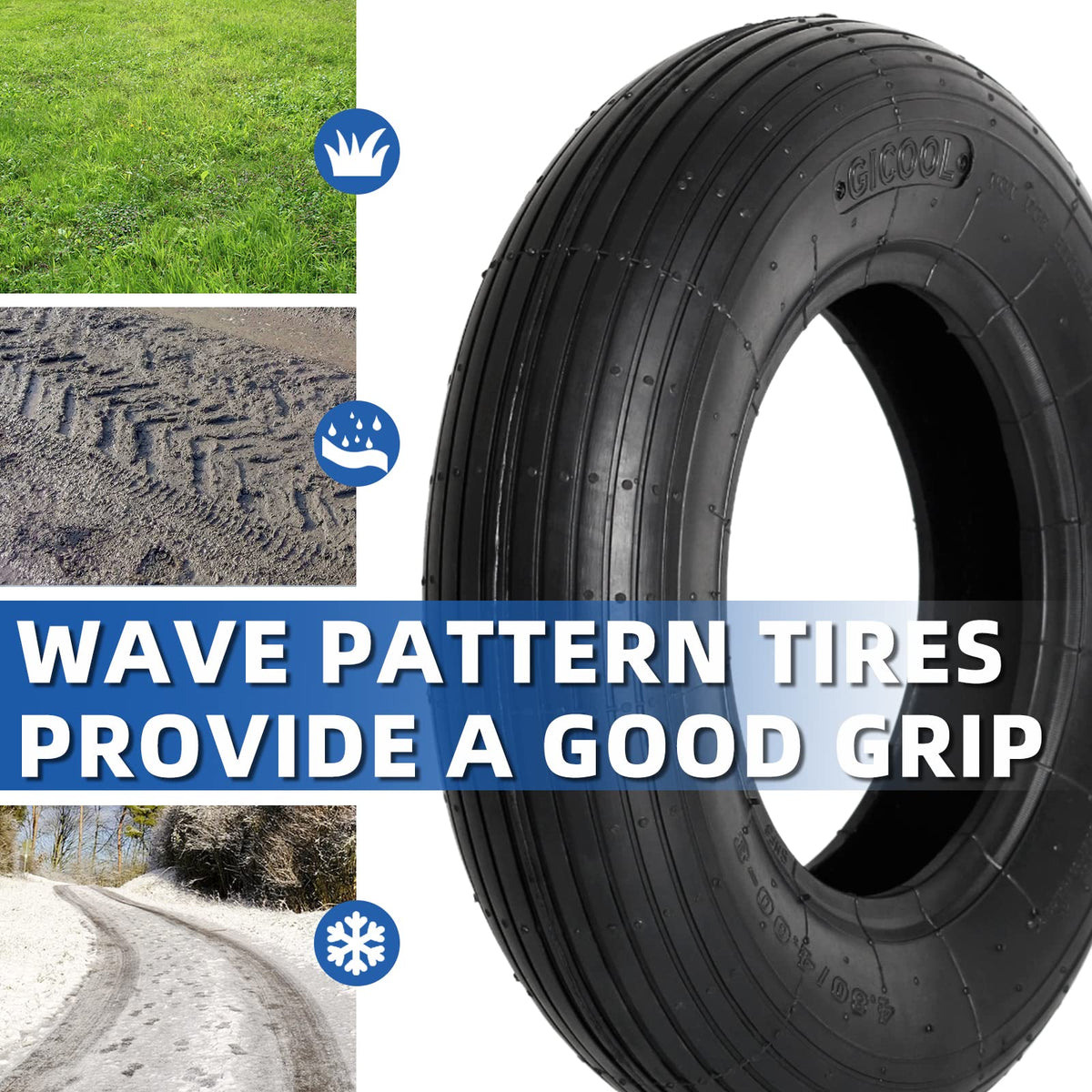 GICOOL two-pack tire-tube set ready for quick wheelbarrow replacements