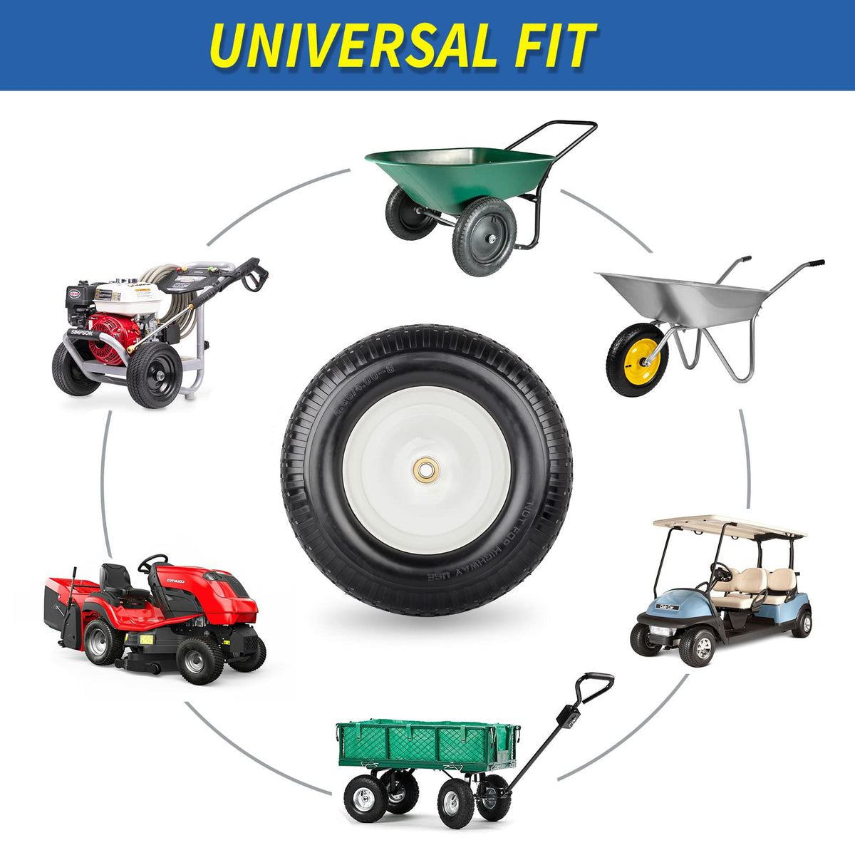 GICOOL universal-fit tire suitable for many carts and wagons.