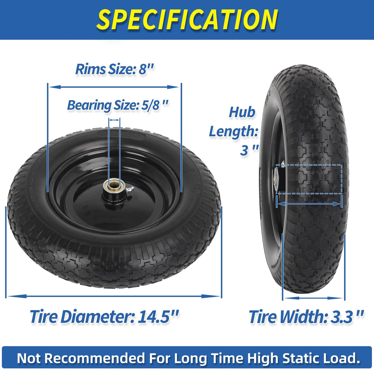 GICOOL wheelbarrow tire puncture-proof foam core.