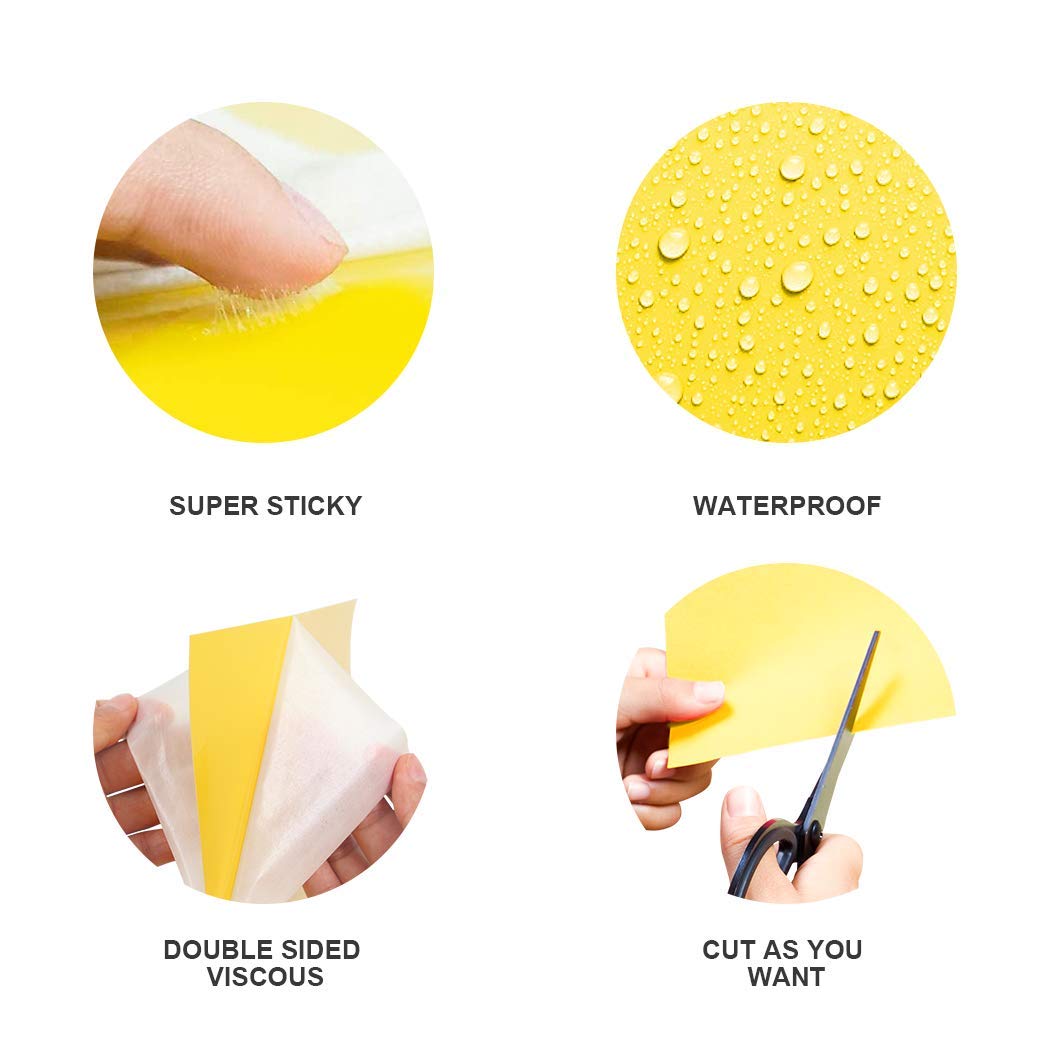 Gideal yellow sticky trap close-up shows UV-resistant adhesive surface.