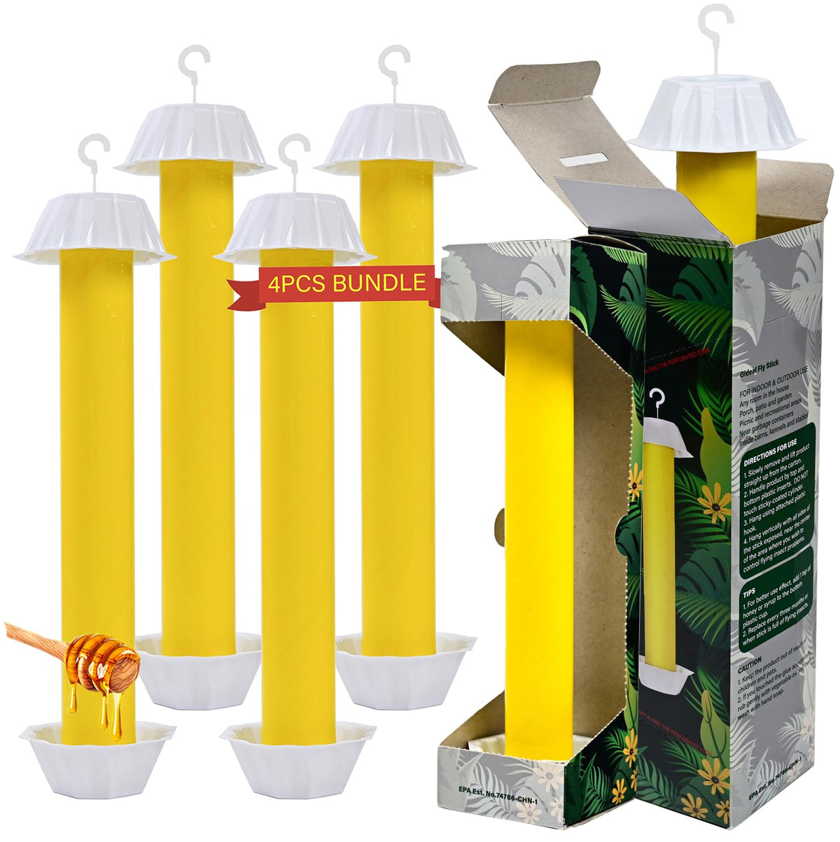 Gideal yellow sticky traps pack attracts flies for indoor use.