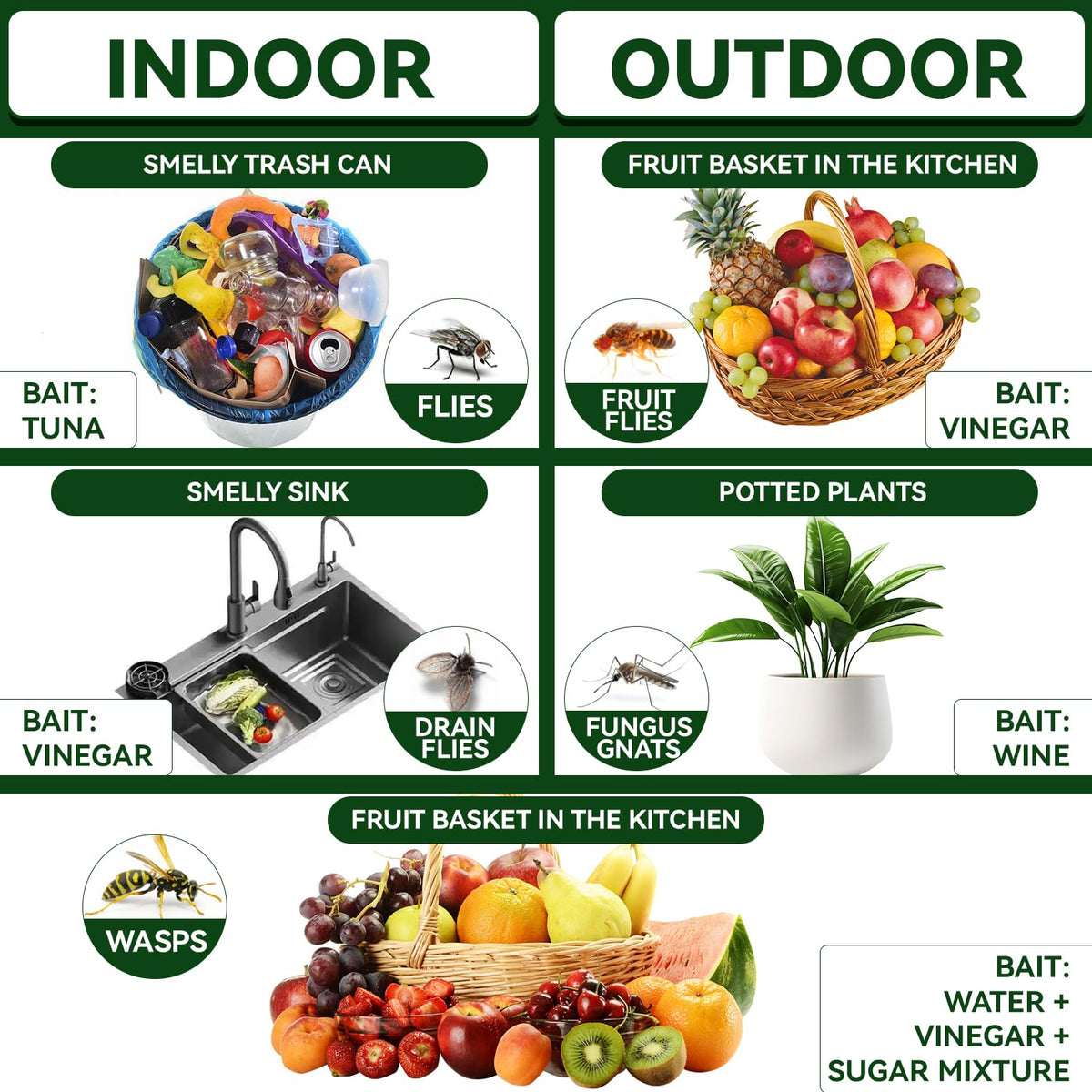 Gideal yellow trap hanging outdoors for versatile pest control.