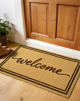 Gifeas Welcome Mat coir texture close-up showing rustic charm