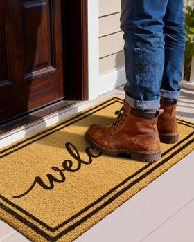 Gifeas Welcome Mat non-slip backing provides stable footing on porches