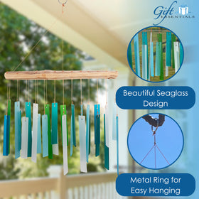 Gift Essentials driftwood found wood chime showcases natural texture and coastal charm