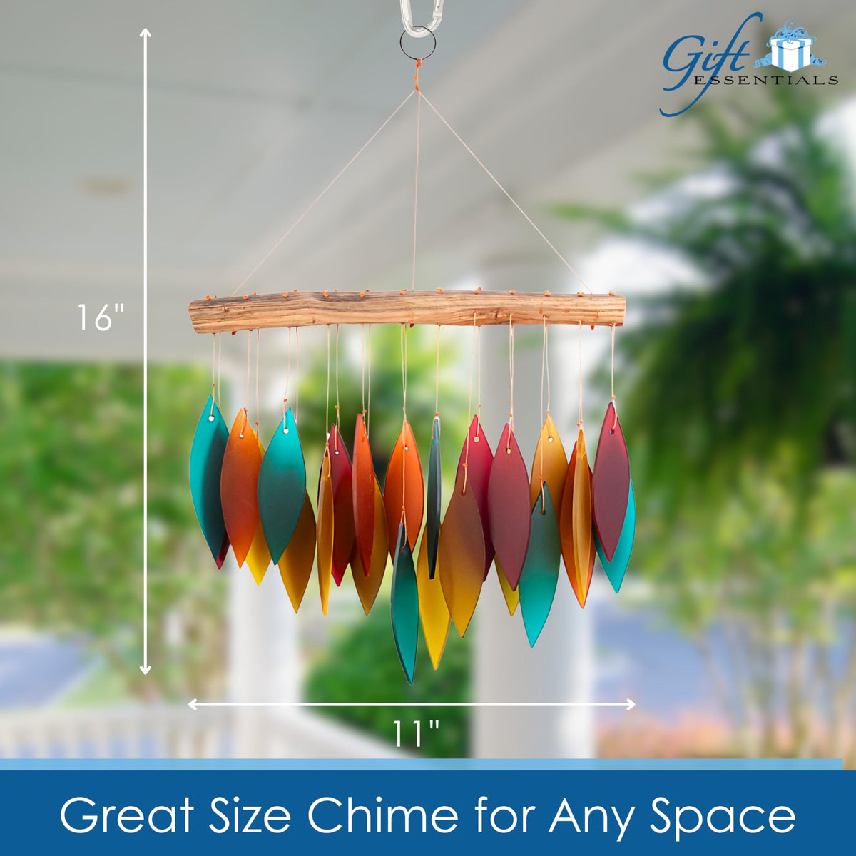 Gift Essentials powder-coated finish protects the chime for outdoor use