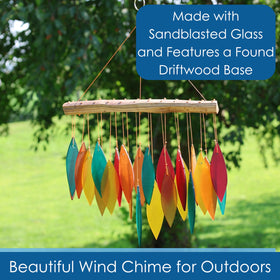 Gift Essentials sandblasted glass chime features bright colors and a gentle tone
