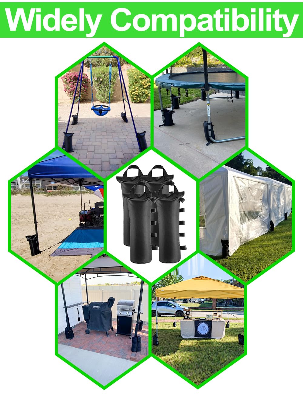 Giftape canopy weight bag four-pack ready for camping and events