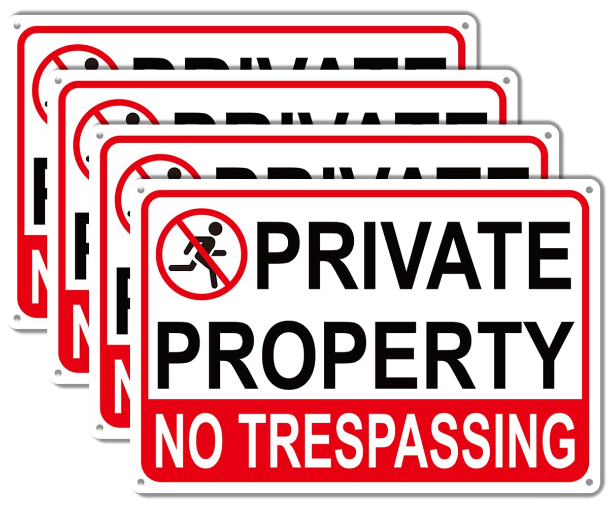 Giftape no trespassing sign 8x12 outdoor wall, durable and highly visible.