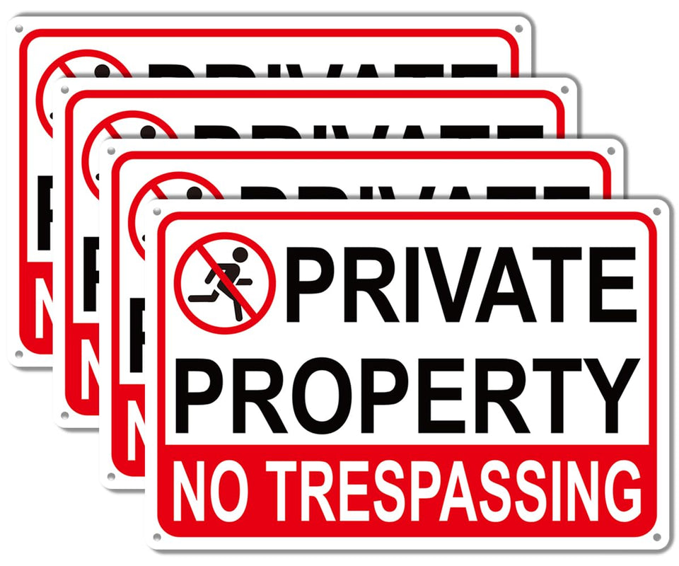 Giftape no trespassing sign 8x12 outdoor wall, durable and highly visible.